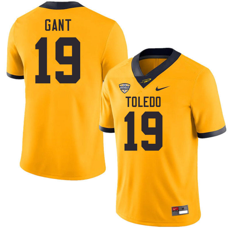 Toledo Rockets #19 Dallas Gant College Football Jerseys Stitched Sale-Gold